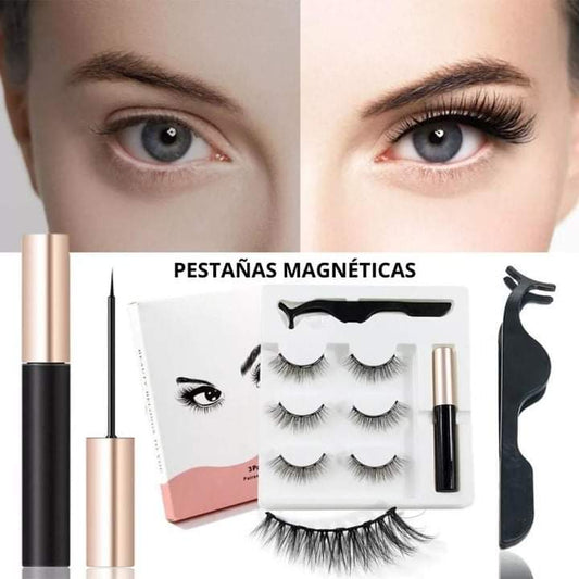 PESTAÑAS MAGNETICAS 3D + Delineador MG