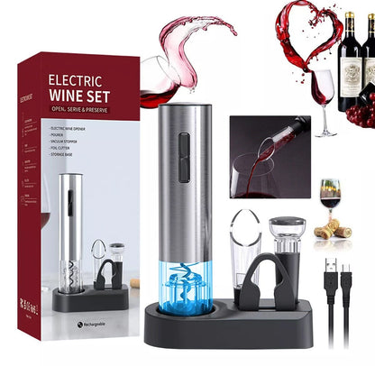 🍇ABRIDOR ELÉCTRICO DE VINOS (RECARGABLE) 5 EN 1 +BASE 🍷