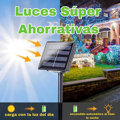 LUCES LED CON PANEL SOLAR - (300 Focos Leds)